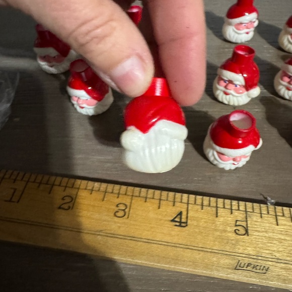 Vintage MCm Blow Mold Plastic Santa Head Light Reflectors Set 18 - Picture 3 of 4